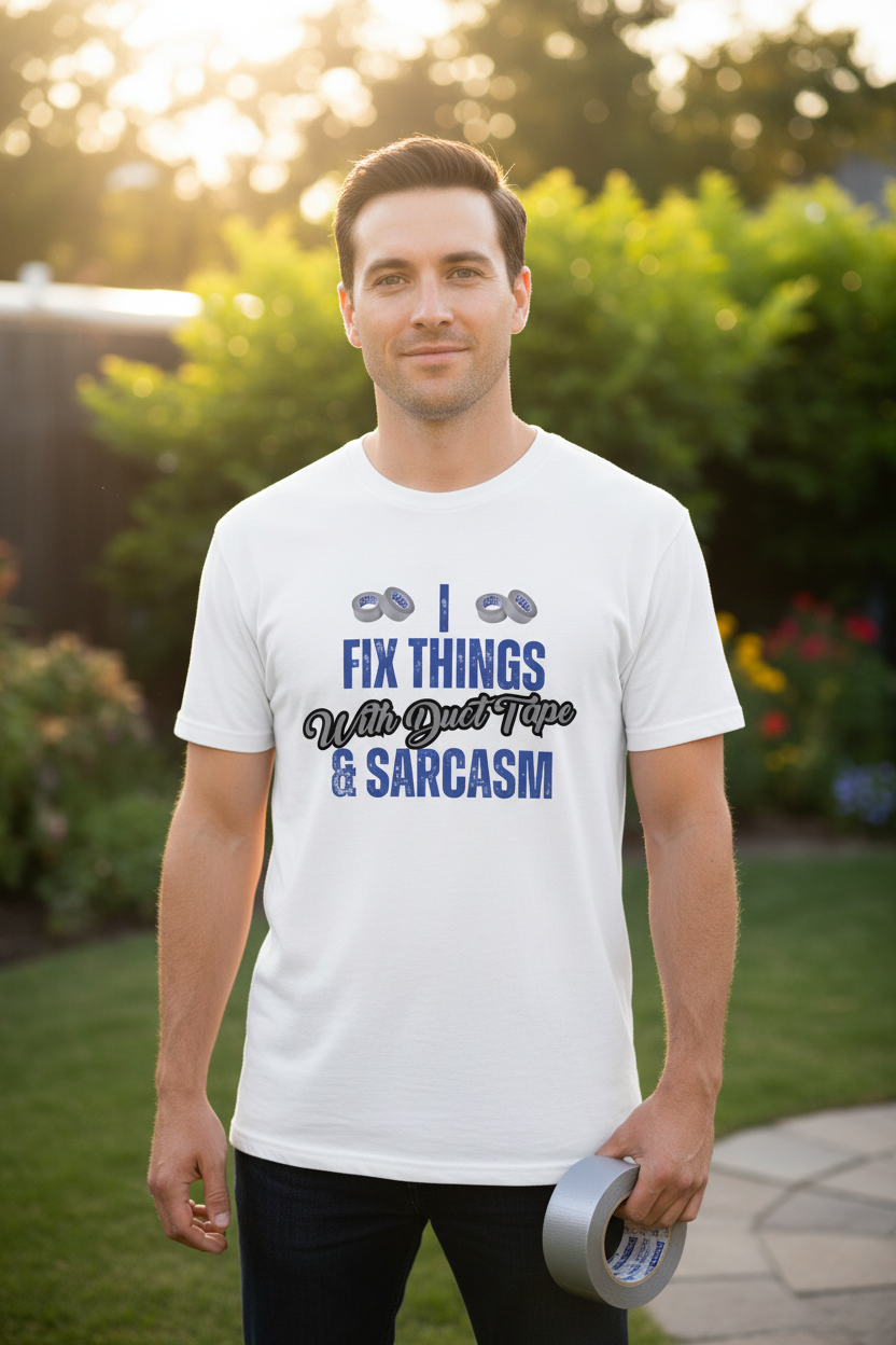 Fix Things With Duct Tape & Sarcasm – Quick Laughs Tee