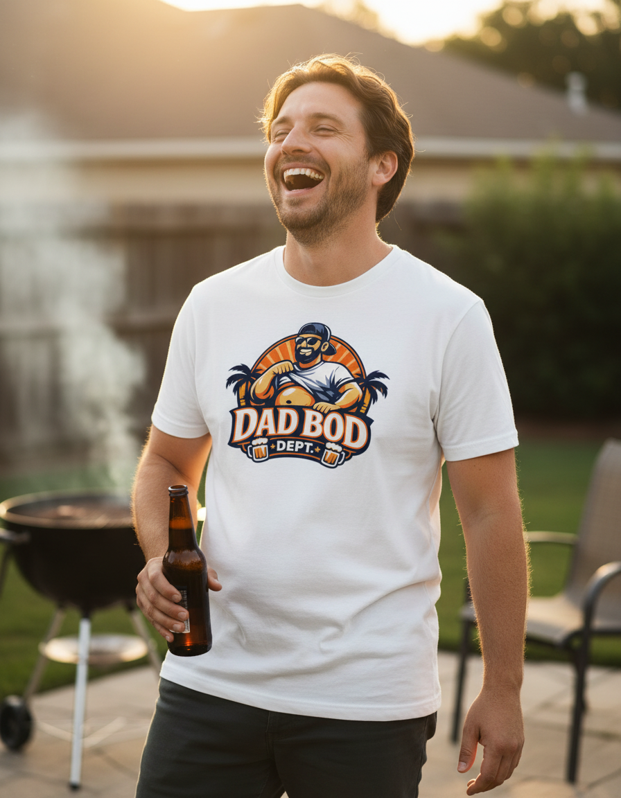 Official Dad Bod Logo Tee - White