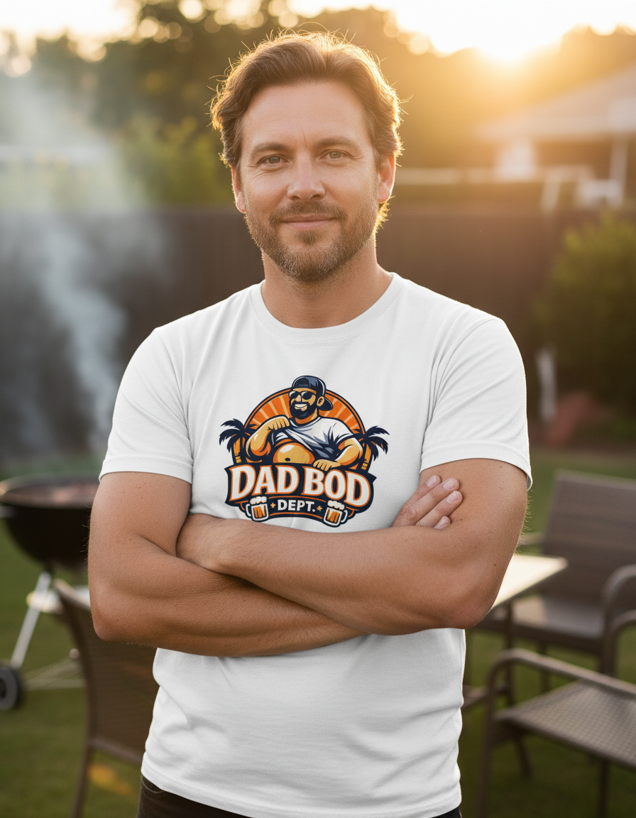 Official Dad Bod Logo Tee - White
