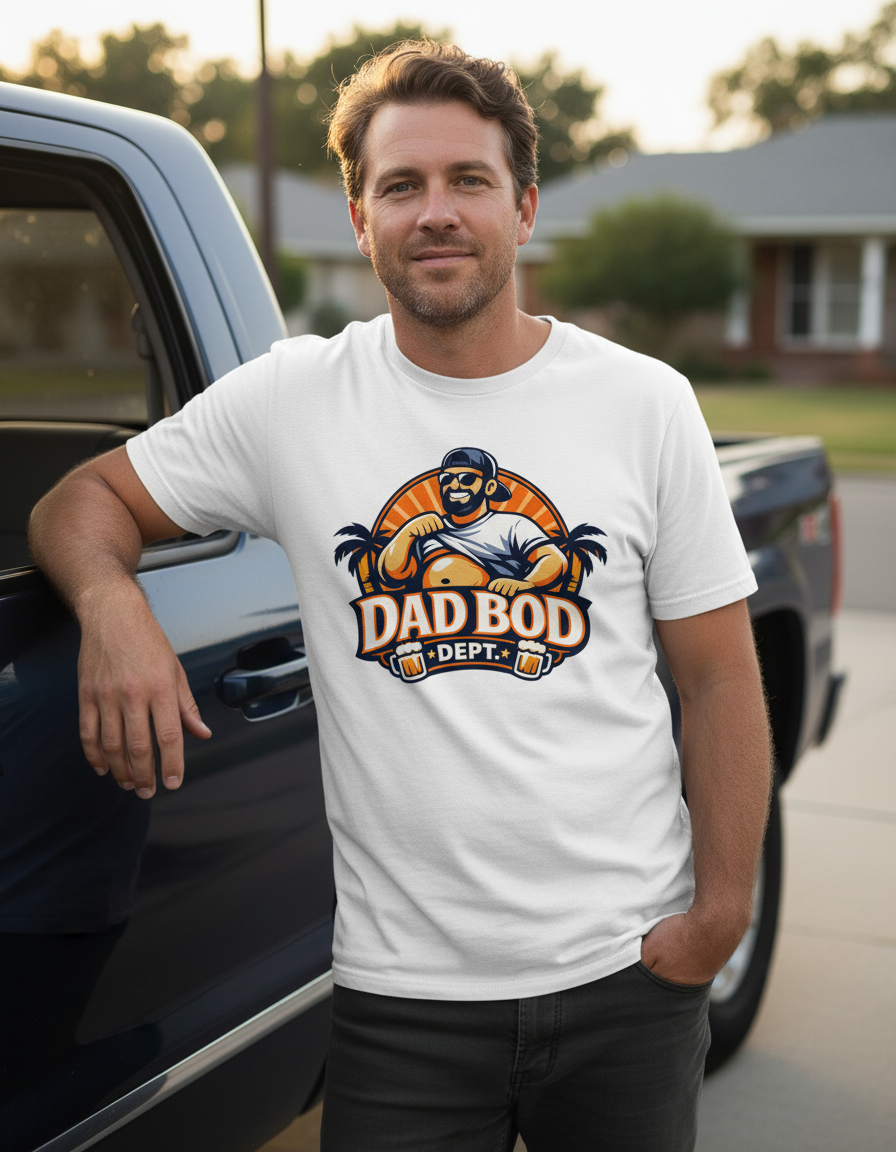 Official Dad Bod Logo Tee - White