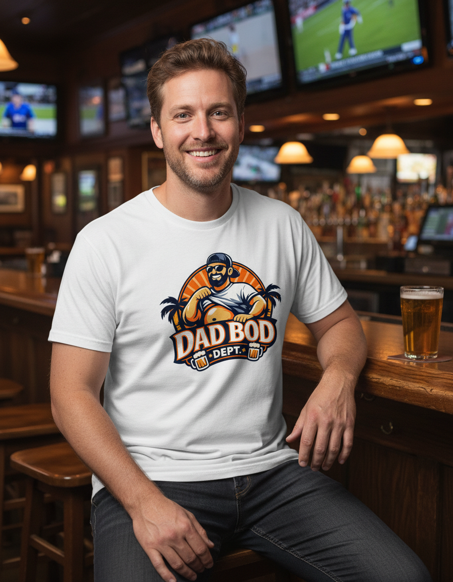 Official Dad Bod Logo Tee - White