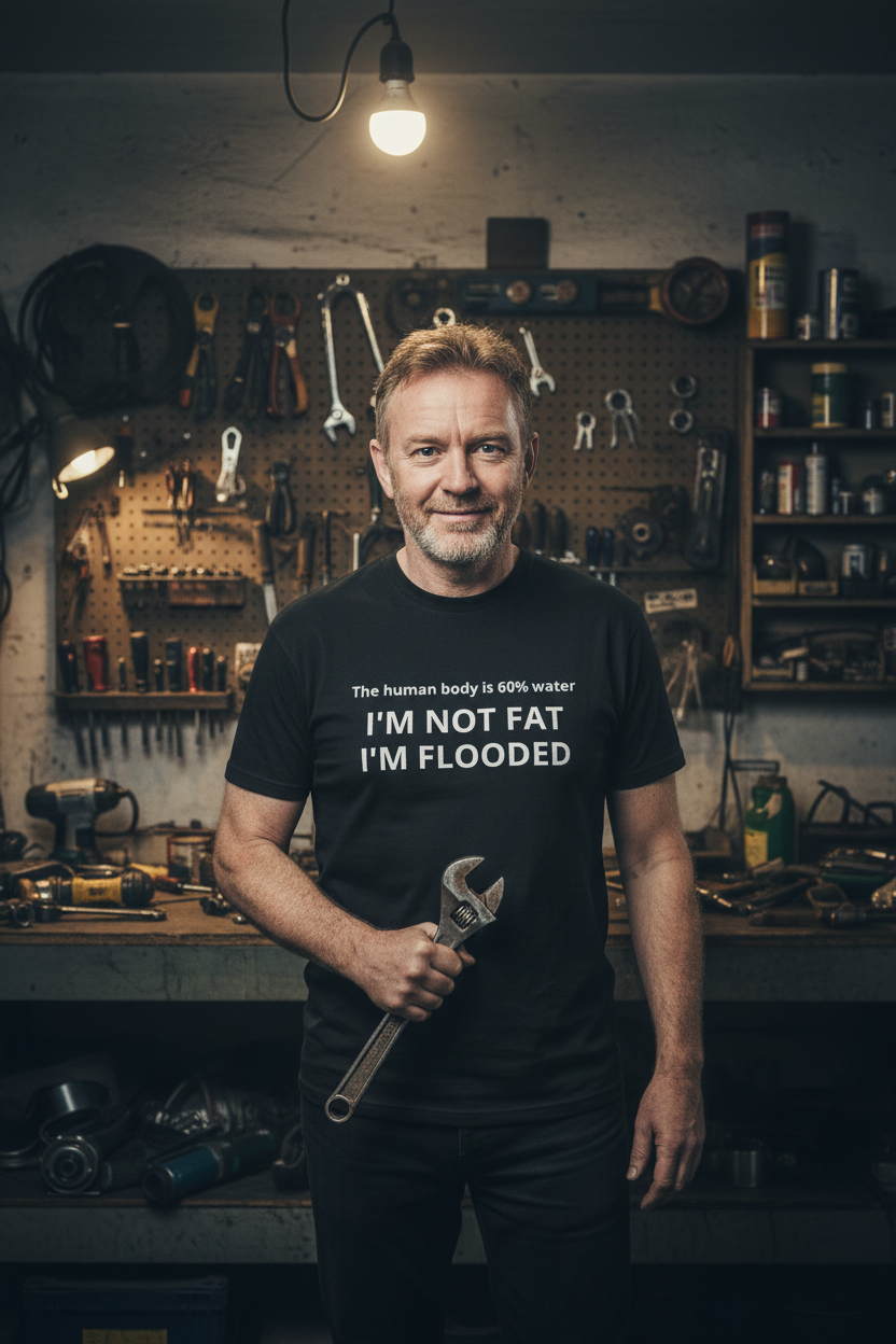 I’m Not Fat, I’m Flooded – Funny Dad Tee