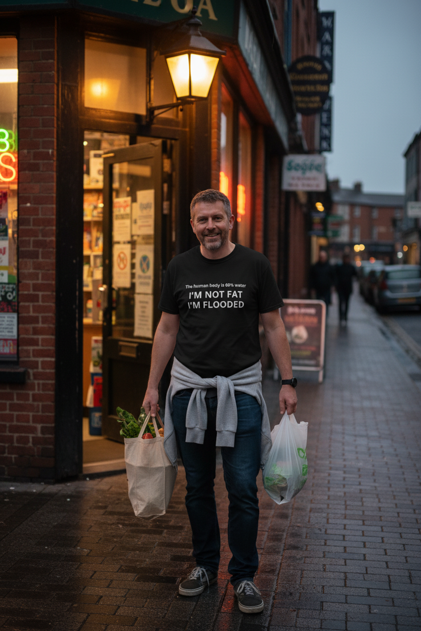 I’m Not Fat, I’m Flooded – Funny Dad Tee