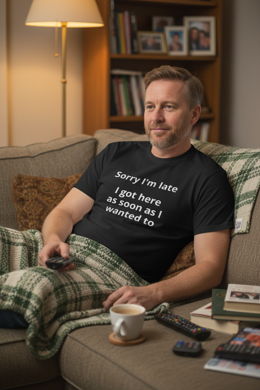 Sorry I’m Late – Funny Quick Laughs Tee