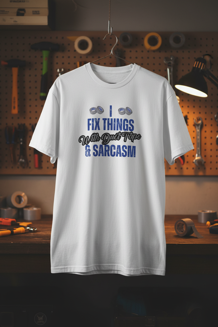 Fix Things With Duct Tape & Sarcasm – Quick Laughs Tee